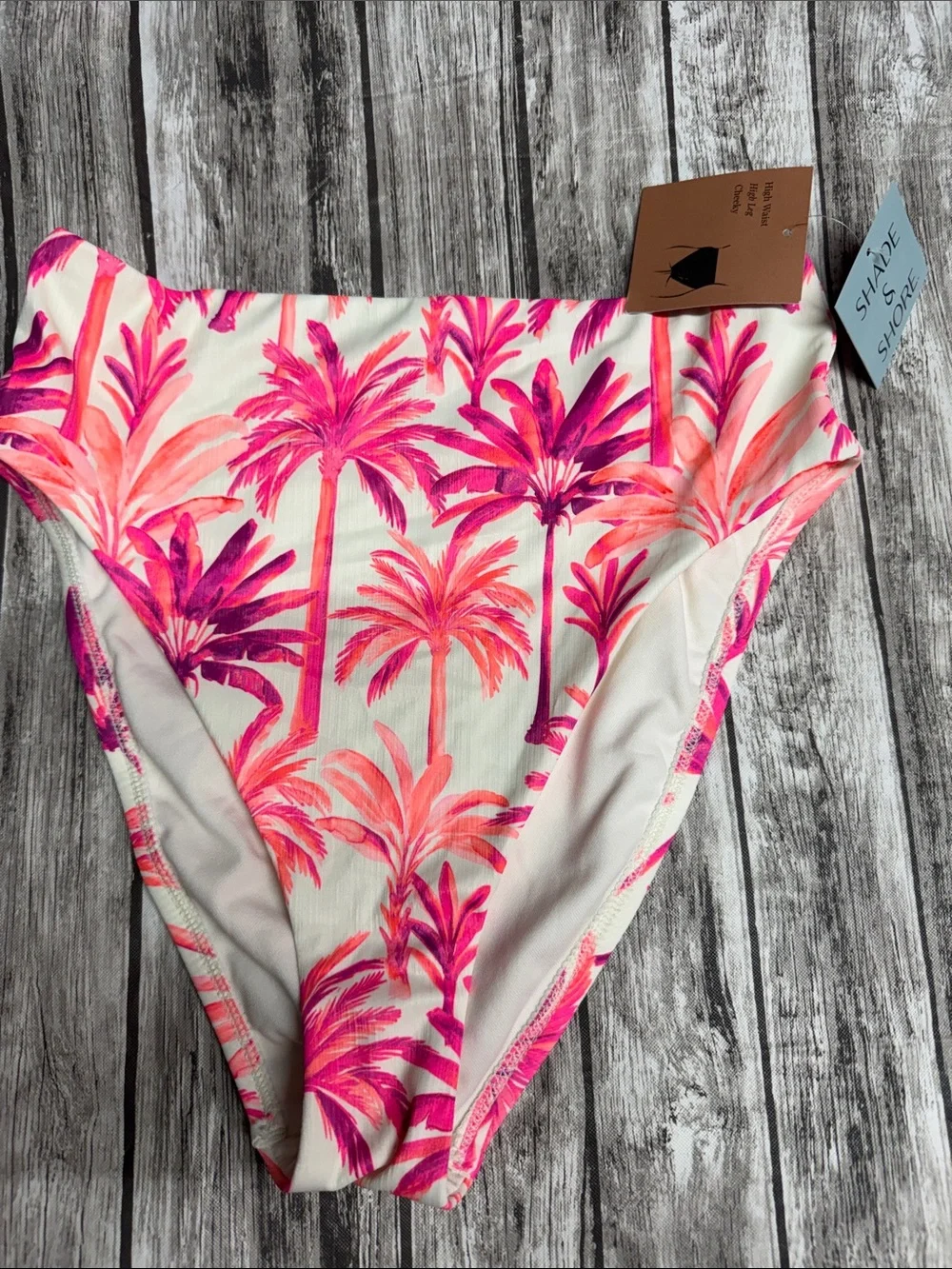 Women’s Swim Bikini Bottoms - Pink Palm Print